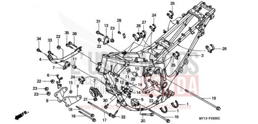 CARROSSERIE DE CHASSIS XRV750V de 1997